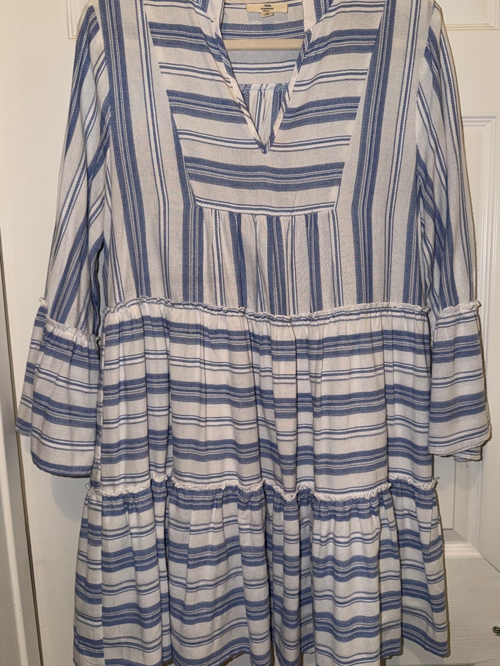 Blue and White Striped Entro Dress